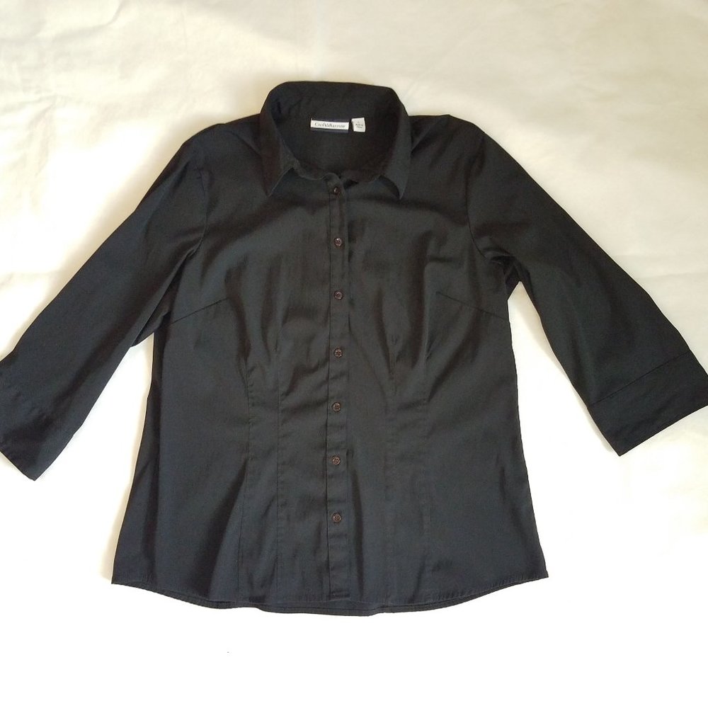 Croft & Barrow structured black shirt 3/4 sleeves